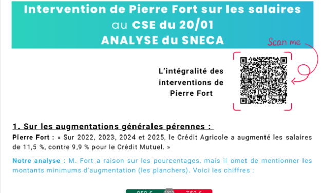 Salaires : Intervention de P FORT