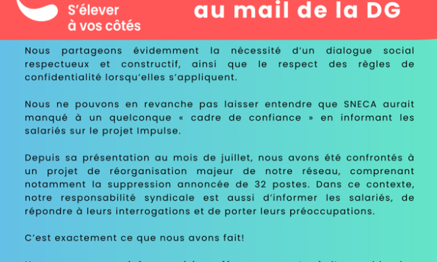 Réponse à la DG